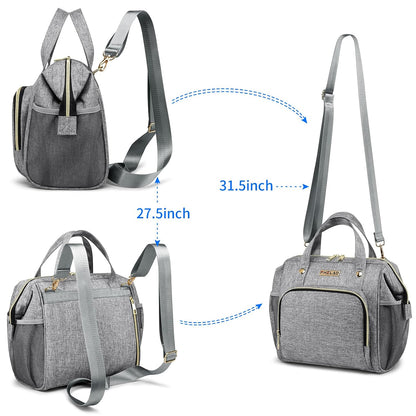 Small Diaper Bag for Women, 4 in 1 Mini Baby Bag (Dark Gray)