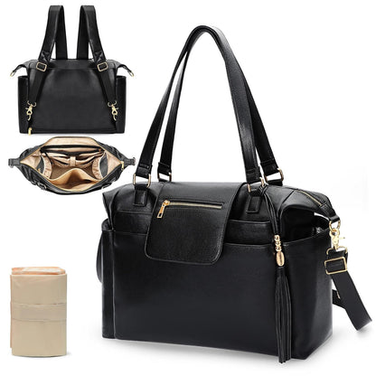 Diaper Bag Tote Leather Diaper Bag Purse Backpack Large Baby Bag