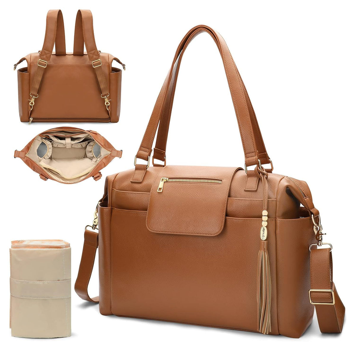Diaper Bag Tote Leather Diaper Bag Purse Backpack Large Baby Bag