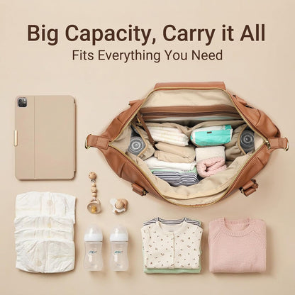 Diaper Bag Tote Leather Diaper Bag Purse Backpack Large Baby Bag