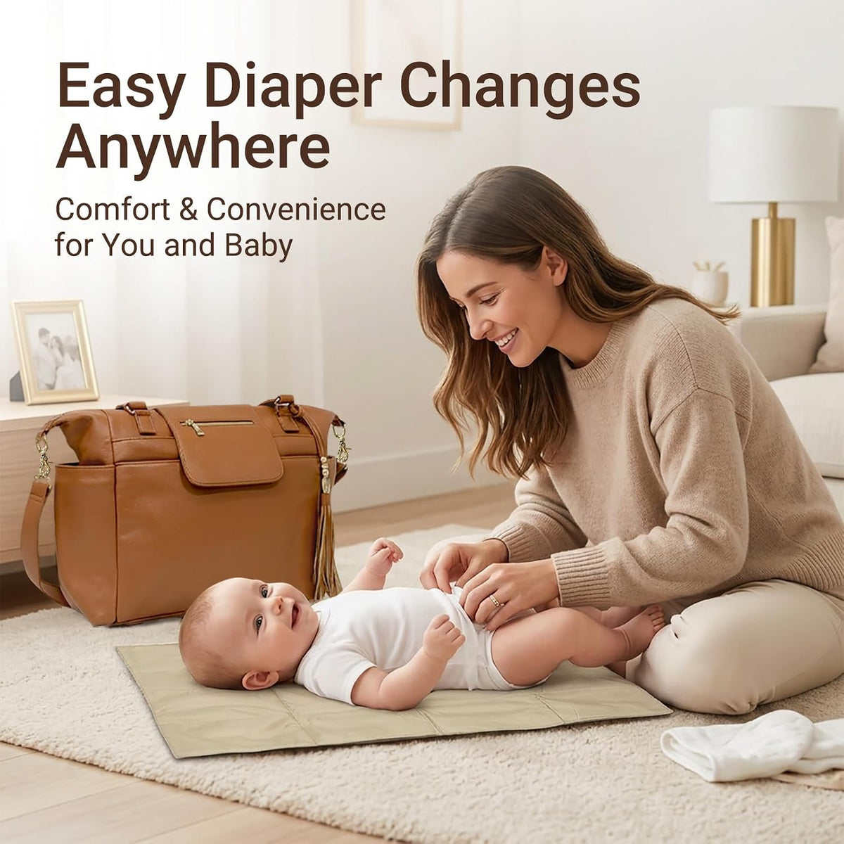 Diaper Bag Tote Leather Diaper Bag Purse Backpack Large Baby Bag