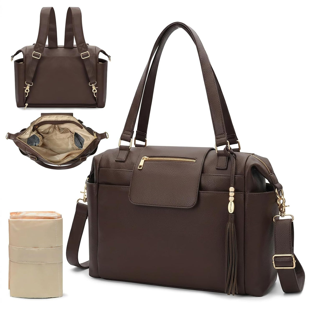 Diaper Bag Tote Leather Diaper Bag Purse Backpack Large Baby Bag