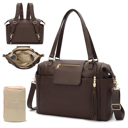 Diaper Bag Tote Leather Diaper Bag Purse Backpack Large Baby Bag