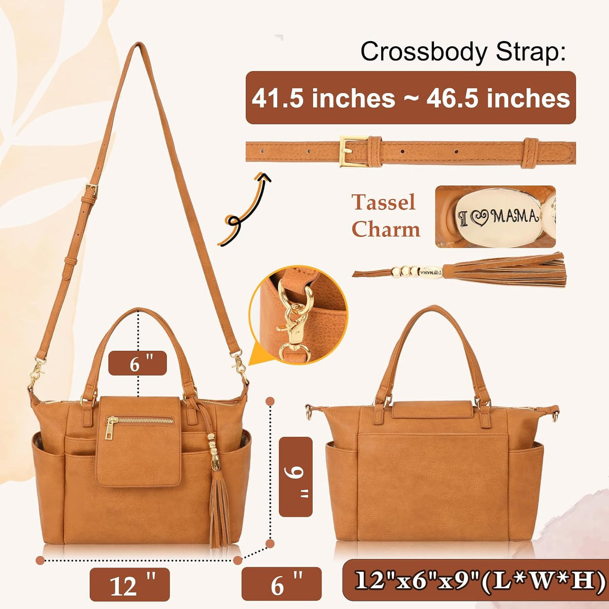 Diaper Bag Tote Leather Diaper Bag Purse Backpack Large Baby Bag