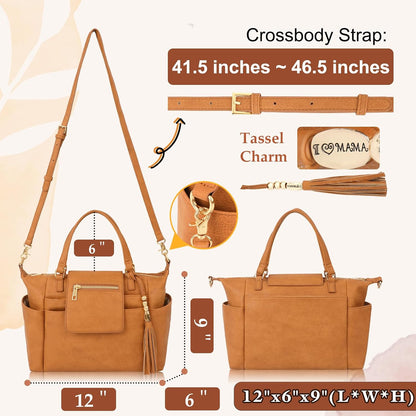 Diaper Bag Tote Leather Diaper Bag Purse Backpack Large Baby Bag