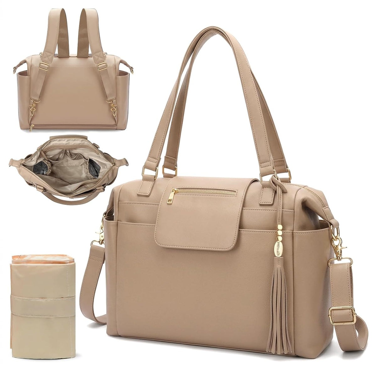 Diaper Bag Tote Leather Diaper Bag Purse Backpack Large Baby Bag