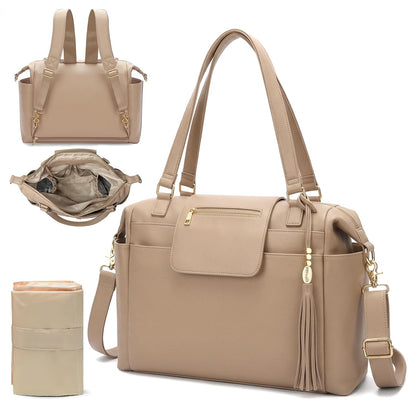 Diaper Bag Tote Leather Diaper Bag Purse Backpack Large Baby Bag