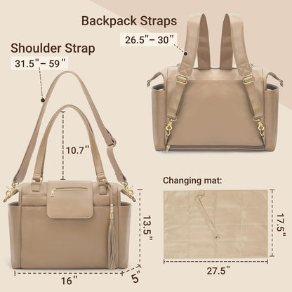 Diaper Bag Tote Leather Diaper Bag Purse Backpack Large Baby Bag