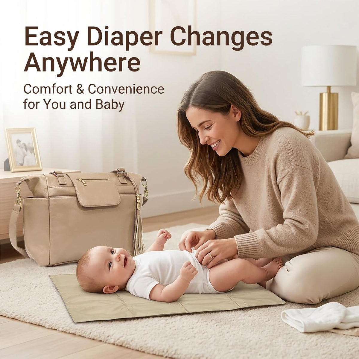 Diaper Bag Tote Leather Diaper Bag Purse Backpack Large Baby Bag