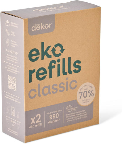 CLASSIC Diaper Pail Refills | Unscented | Exclusive End-of-Liner Marking | Thick Quick & Easy to Replace | Most Economical Refill System | for Original and Eko Style Pails