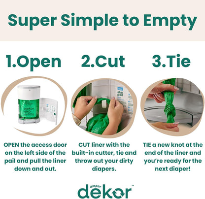 CLASSIC Diaper Pail Refills | Unscented | Exclusive End-of-Liner Marking | Thick Quick & Easy to Replace | Most Economical Refill System | for Original and Eko Style Pails