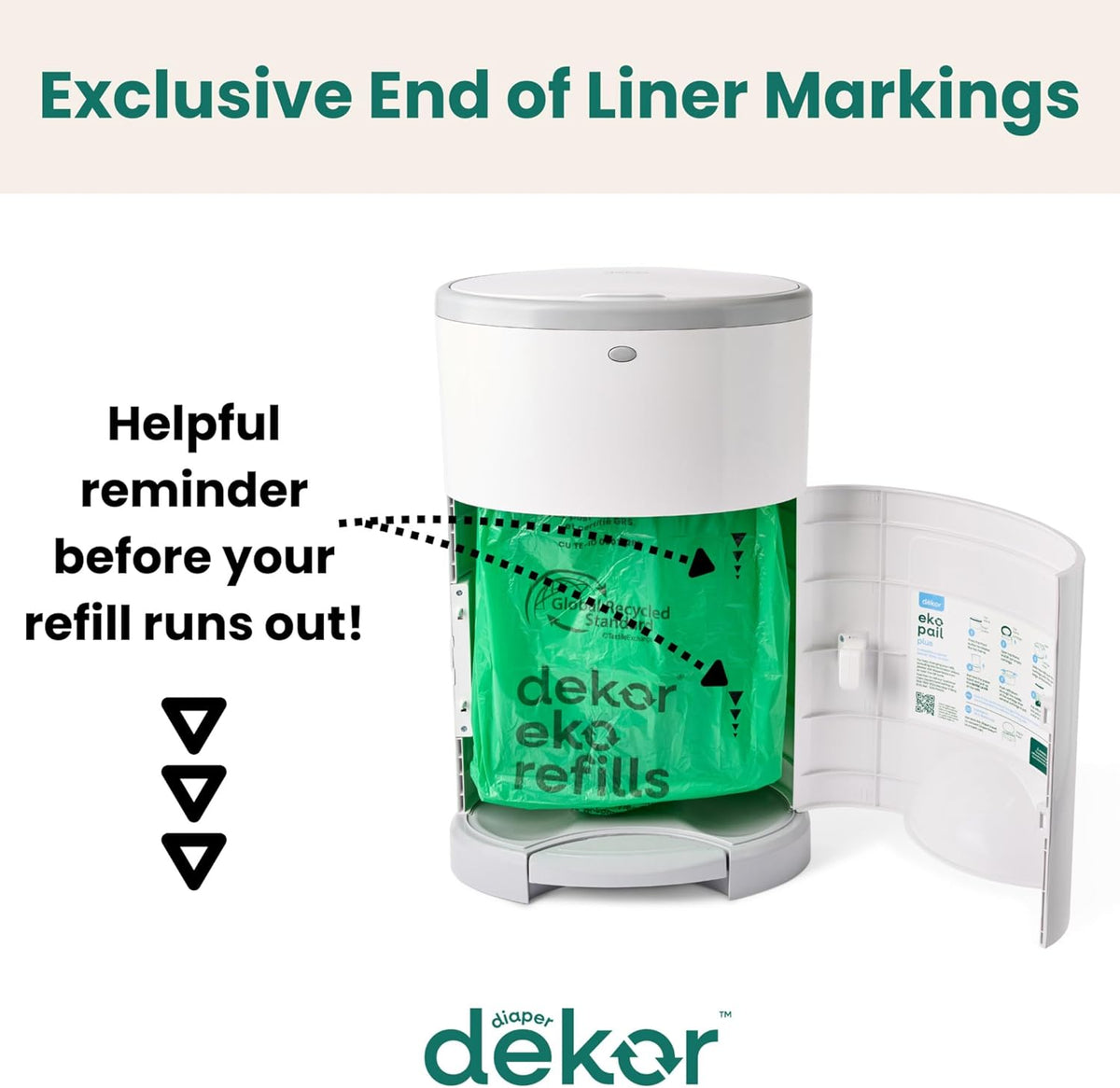 CLASSIC Diaper Pail Refills | Unscented | Exclusive End-of-Liner Marking | Thick Quick & Easy to Replace | Most Economical Refill System | for Original and Eko Style Pails