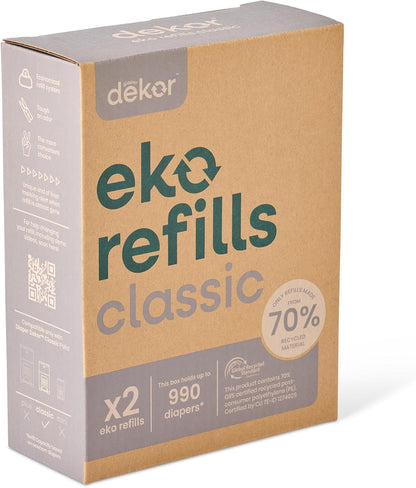CLASSIC Diaper Pail Refills | Unscented | Exclusive End-of-Liner Marking | Thick Quick & Easy to Replace | Most Economical Refill System | for Original and Eko Style Pails