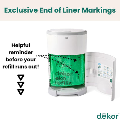 CLASSIC Diaper Pail Refills | Unscented | Exclusive End-of-Liner Marking | Thick Quick & Easy to Replace | Most Economical Refill System | for Original and Eko Style Pails