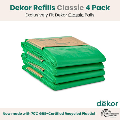 CLASSIC Diaper Pail Refills | Unscented | Exclusive End-of-Liner Marking | Thick Quick & Easy to Replace | Most Economical Refill System | for Original and Eko Style Pails