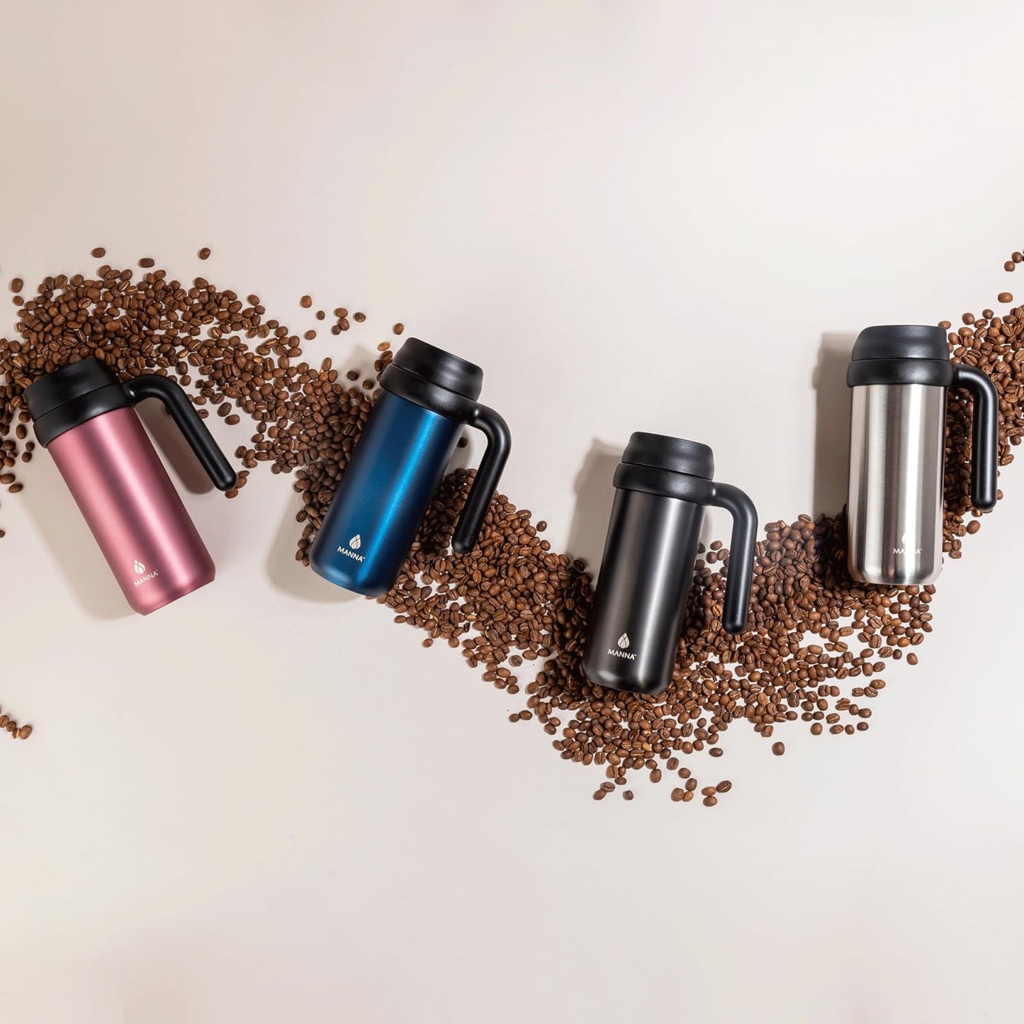 Mocha Double-wall Vacuum Insulated Travel Mug with Leak-proof Easy-Align Lid - 16 Oz - Stainless Steel