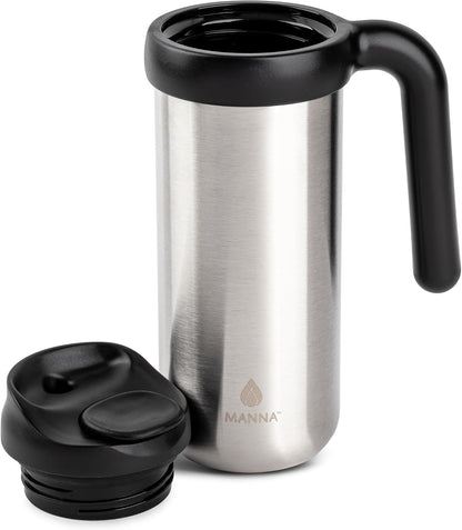 Mocha Double-wall Vacuum Insulated Travel Mug with Leak-proof Easy-Align Lid - 16 Oz - Stainless Steel