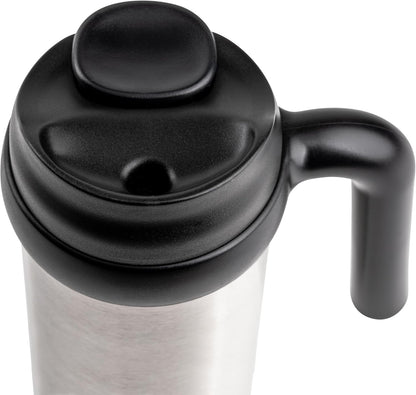 Mocha Double-wall Vacuum Insulated Travel Mug with Leak-proof Easy-Align Lid - 16 Oz - Stainless Steel