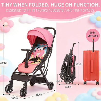 Superb Lightweight Travel Stroller, Compact One-Hand Fold Buggy