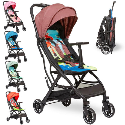 Superb Lightweight Travel Stroller, Compact One-Hand Fold Buggy