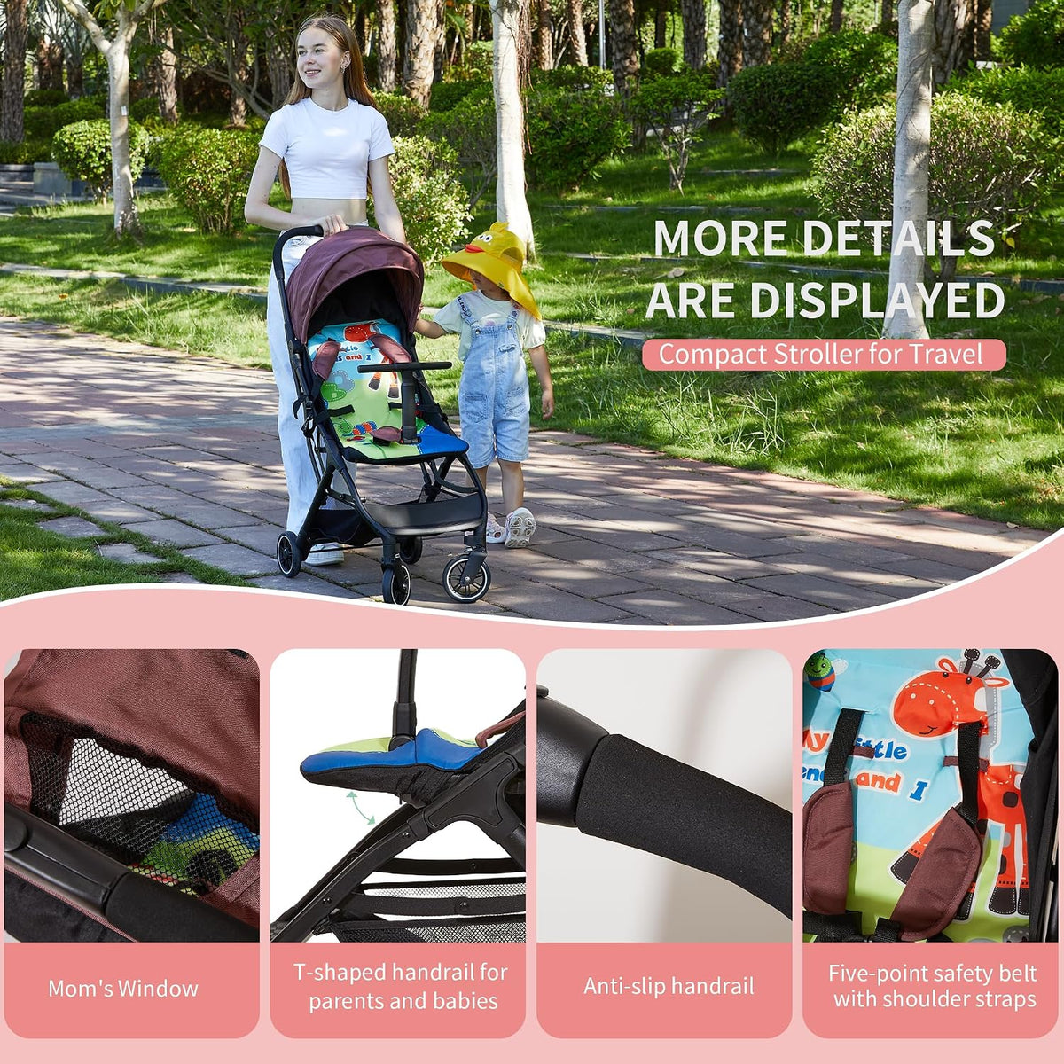 Superb Lightweight Travel Stroller, Compact One-Hand Fold Buggy