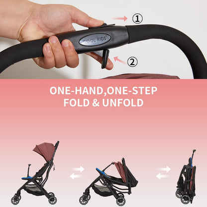 Superb Lightweight Travel Stroller, Compact One-Hand Fold Buggy