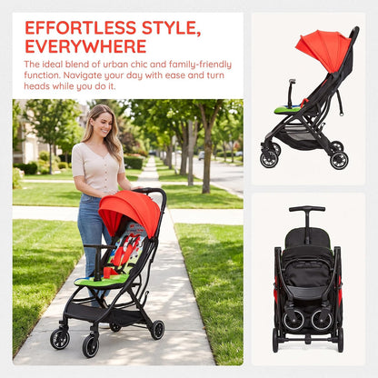 Superb Lightweight Travel Stroller, Compact One-Hand Fold Buggy