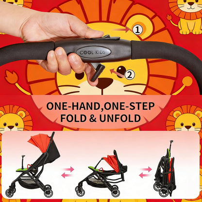 Superb Lightweight Travel Stroller, Compact One-Hand Fold Buggy