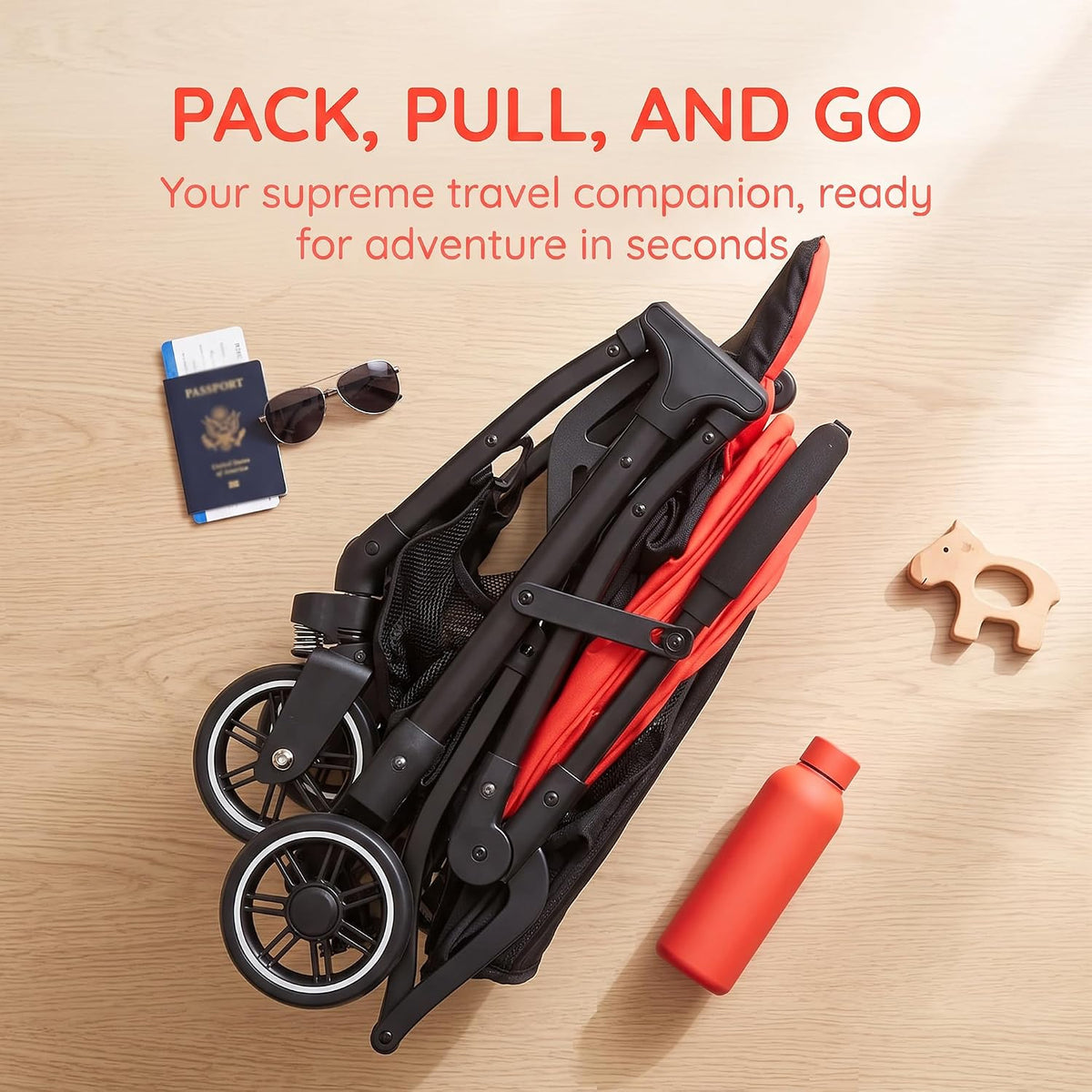 Superb Lightweight Travel Stroller, Compact One-Hand Fold Buggy