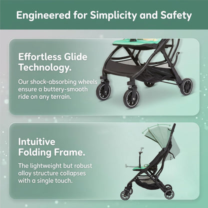 Superb Lightweight Travel Stroller, Compact One-Hand Fold Buggy