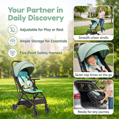 Superb Lightweight Travel Stroller, Compact One-Hand Fold Buggy