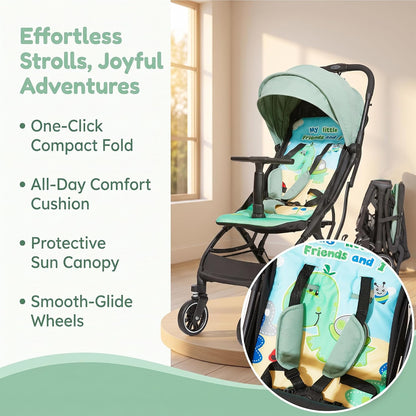 Superb Lightweight Travel Stroller, Compact One-Hand Fold Buggy