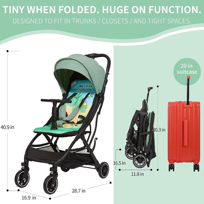 Superb Lightweight Travel Stroller, Compact One-Hand Fold Buggy