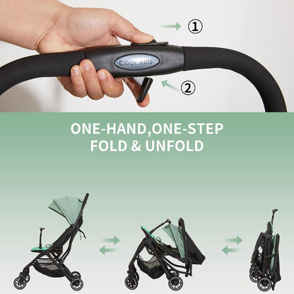 Superb Lightweight Travel Stroller, Compact One-Hand Fold Buggy