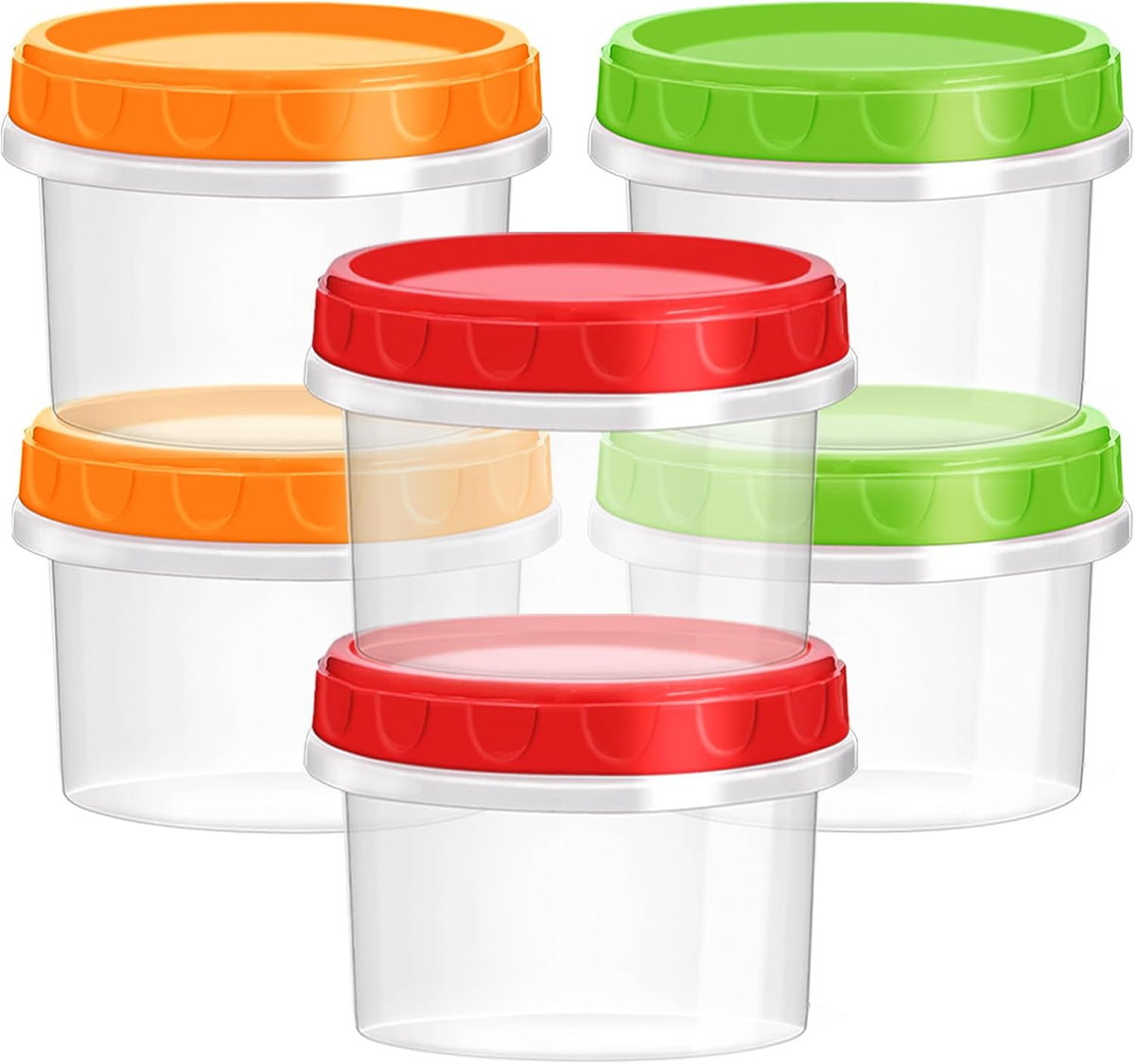 8 oz Small Plastic Freezer Containers, 12 Pcs, Multicolor
