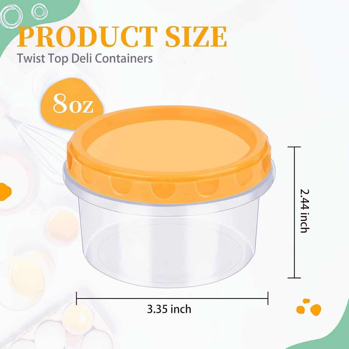 8 oz Small Plastic Freezer Containers, 12 Pcs, Multicolor