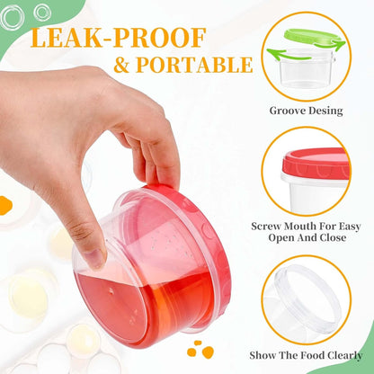 8 oz Small Plastic Freezer Containers, 12 Pcs, Multicolor