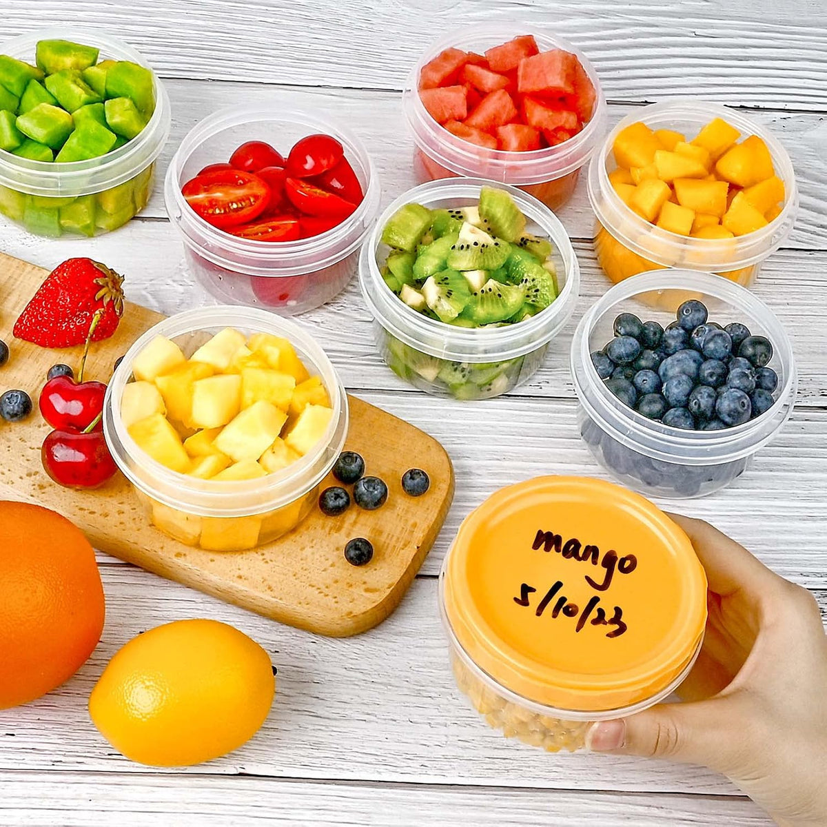 8 oz Small Plastic Freezer Containers, 12 Pcs, Multicolor