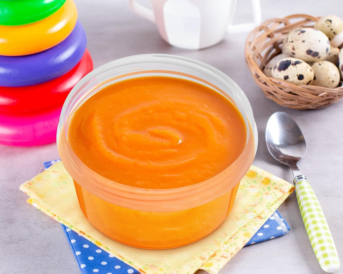 24 Pcs Small Baby Food Storage Containers, 7 oz Plastic with Lids