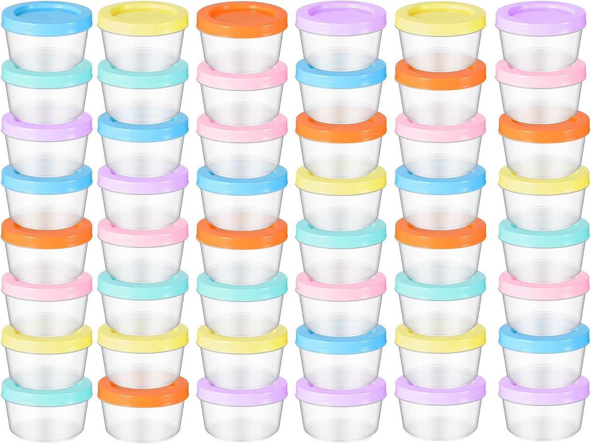 24 Pcs Small Baby Food Storage Containers, 7 oz Plastic with Lids