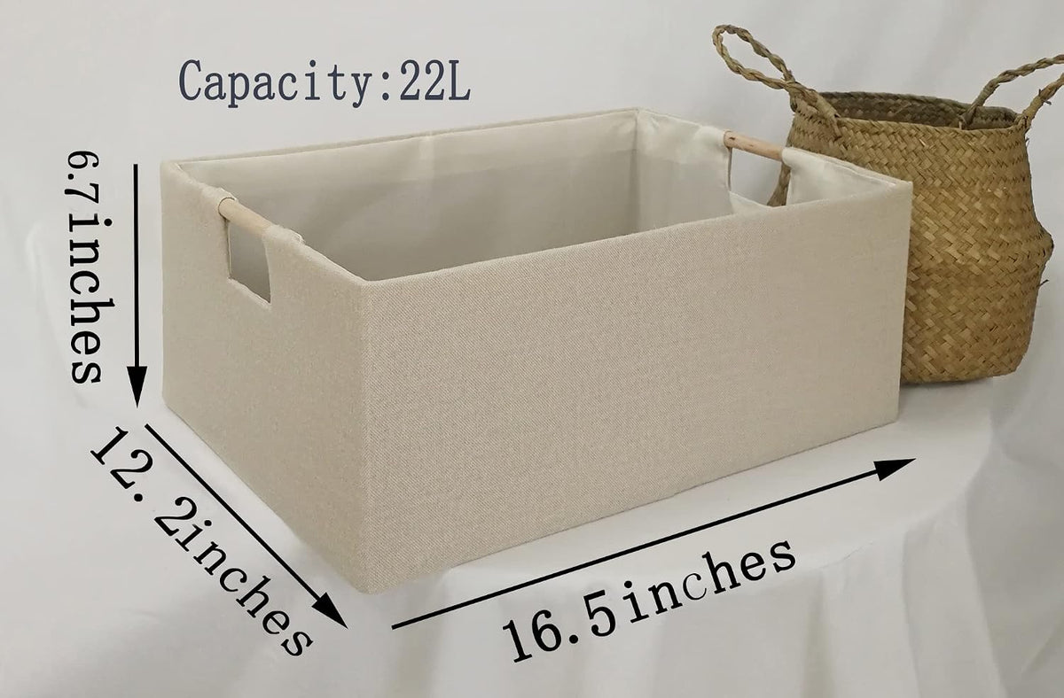 Storage Bin for Shelves Rectangle Closet Baskets Foldable Box with Handles Black Storage Boxes for Home Office Car Dormroom