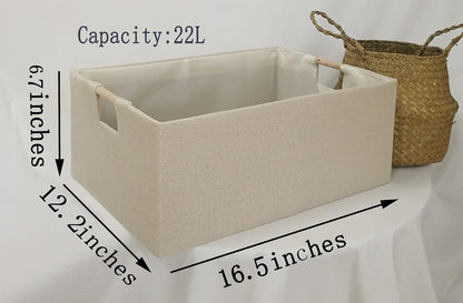 Storage Bin for Shelves Rectangle Closet Baskets Foldable Box with Handles Black Storage Boxes for Home Office Car Dormroom