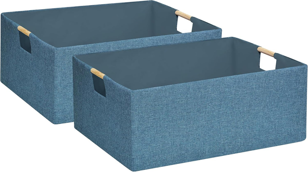 Storage Bin for Shelves Rectangle Closet Baskets Foldable Box with Handles Black Storage Boxes for Home Office Car Dormroom