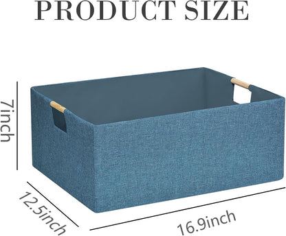 Storage Bin for Shelves Rectangle Closet Baskets Foldable Box with Handles Black Storage Boxes for Home Office Car Dormroom