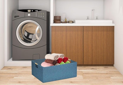 Storage Bin for Shelves Rectangle Closet Baskets Foldable Box with Handles Black Storage Boxes for Home Office Car Dormroom