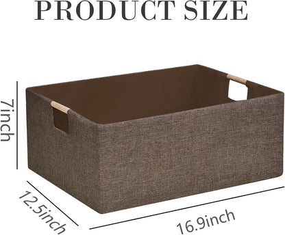 Storage Bin for Shelves Rectangle Closet Baskets Foldable Box with Handles Black Storage Boxes for Home Office Car Dormroom