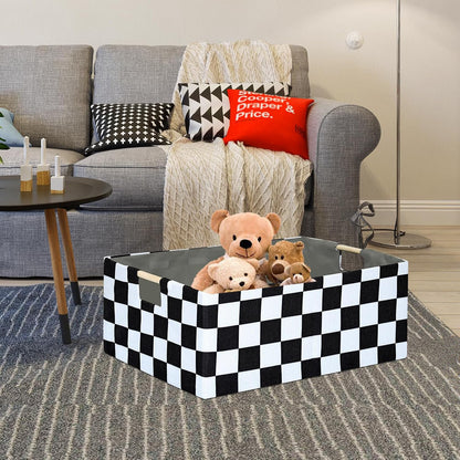 Storage Bin for Shelves Rectangle Closet Baskets Foldable Box with Handles Black Storage Boxes for Home Office Car Dormroom