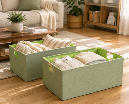 Storage Bin for Shelves Rectangle Closet Baskets Foldable Box with Handles Black Storage Boxes for Home Office Car Dormroom