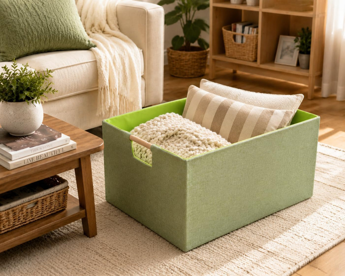 Storage Bin for Shelves Rectangle Closet Baskets Foldable Box with Handles Black Storage Boxes for Home Office Car Dormroom