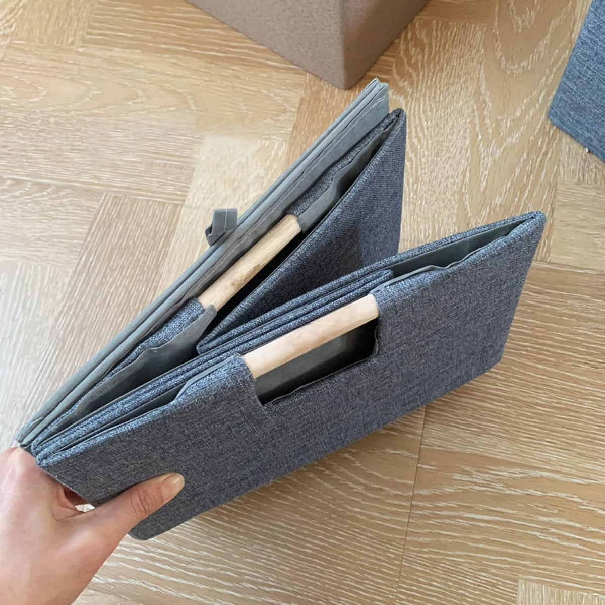 Storage Bin for Shelves Rectangle Closet Baskets Foldable Box with Handles Black Storage Boxes for Home Office Car Dormroom